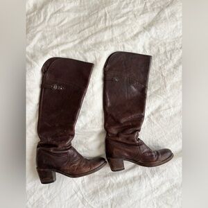 Frye Dark Brown heeled boots- circa 2008